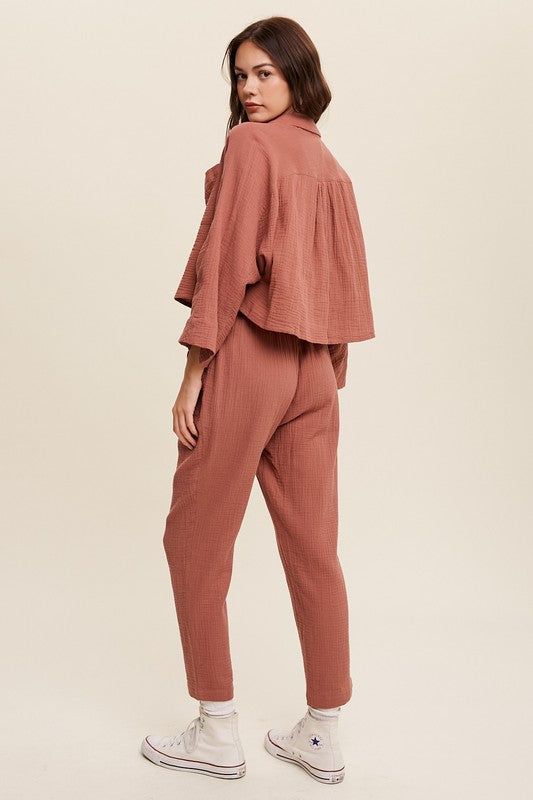 Listicle | Long Sleeve Button Down and Long Pants Sets us.meeeshop - 