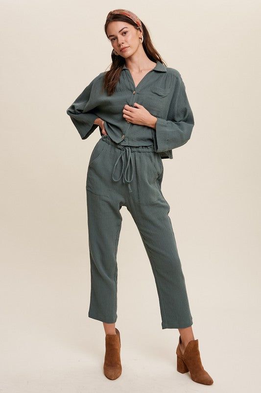 Listicle | Long Sleeve Button Down and Long Pants Sets us.meeeshop - 