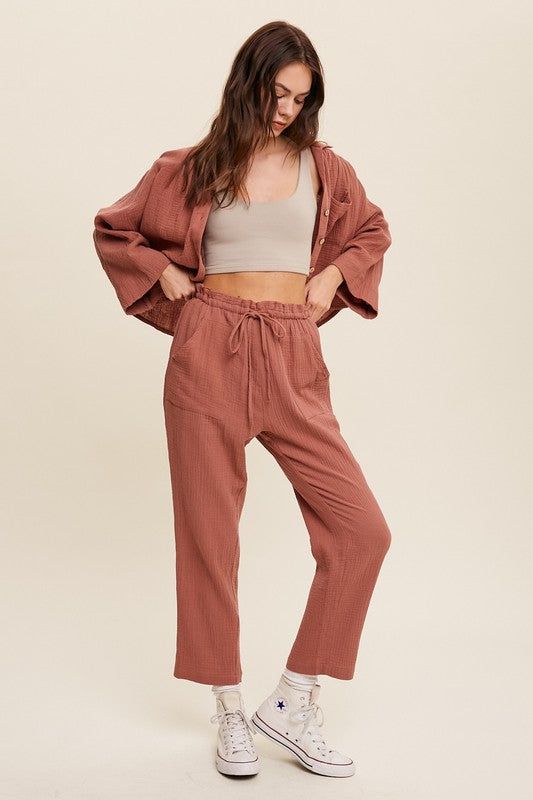 Listicle | Long Sleeve Button Down and Long Pants Sets us.meeeshop - 