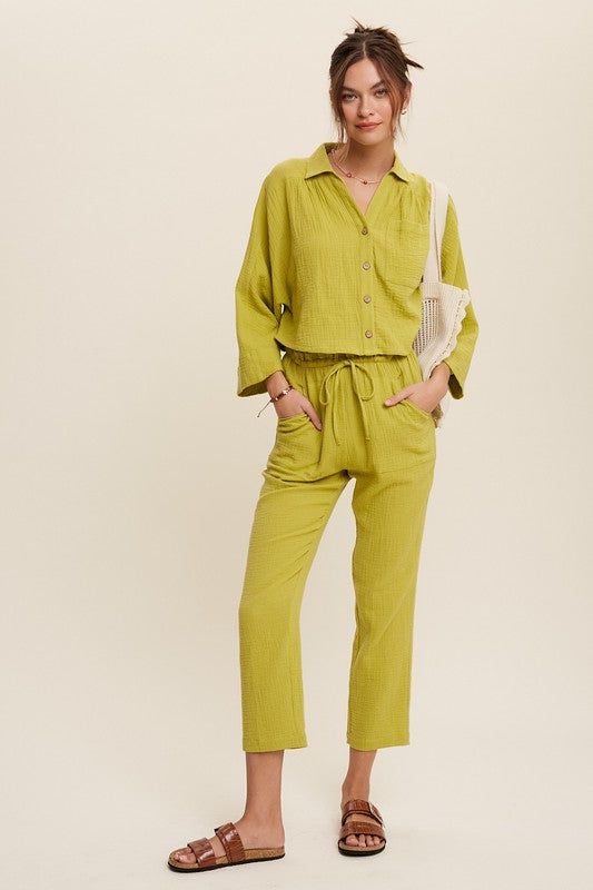 Listicle | Long Sleeve Button Down and Long Pants Sets us.meeeshop - 