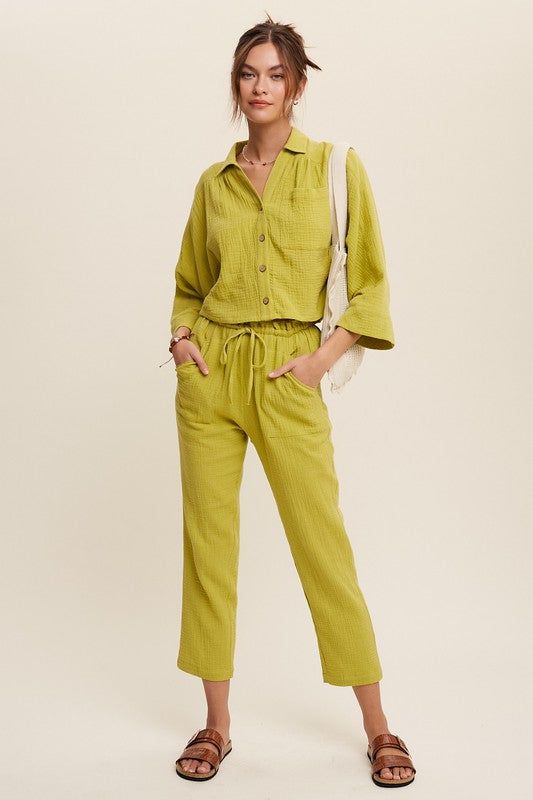 Listicle | Long Sleeve Button Down and Long Pants Sets us.meeeshop - 