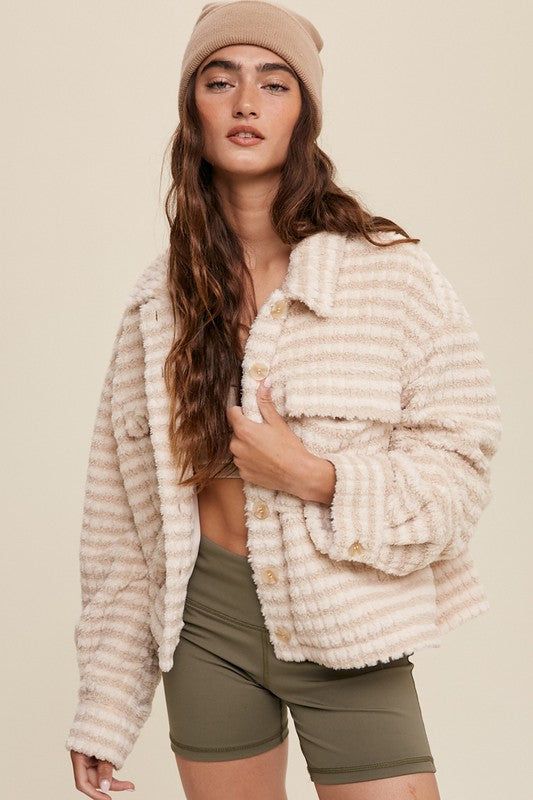 Listicle | Plaid Fleece Shacket us.meeeshop - 