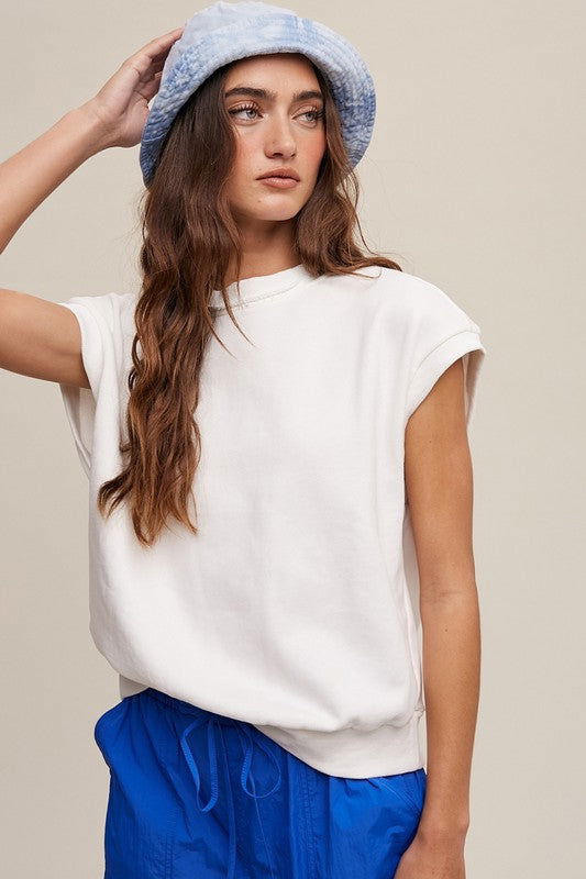 Listicle Short Sleeve Boxy Crew Neck Sweat Top us.meeeshop - 