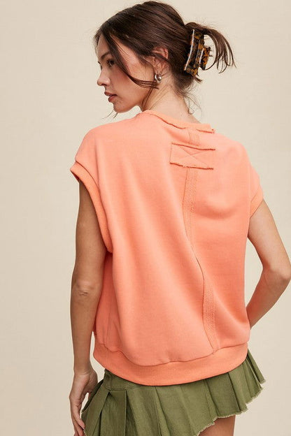 Listicle Short Sleeve Boxy Crew Neck Sweat Top us.meeeshop - 