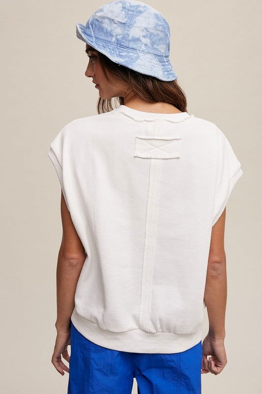 Listicle Short Sleeve Boxy Crew Neck Sweat Top us.meeeshop - 