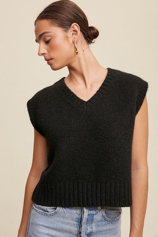 Listicle Soft Touch Cropped Knit Vest us.meeeshop - 