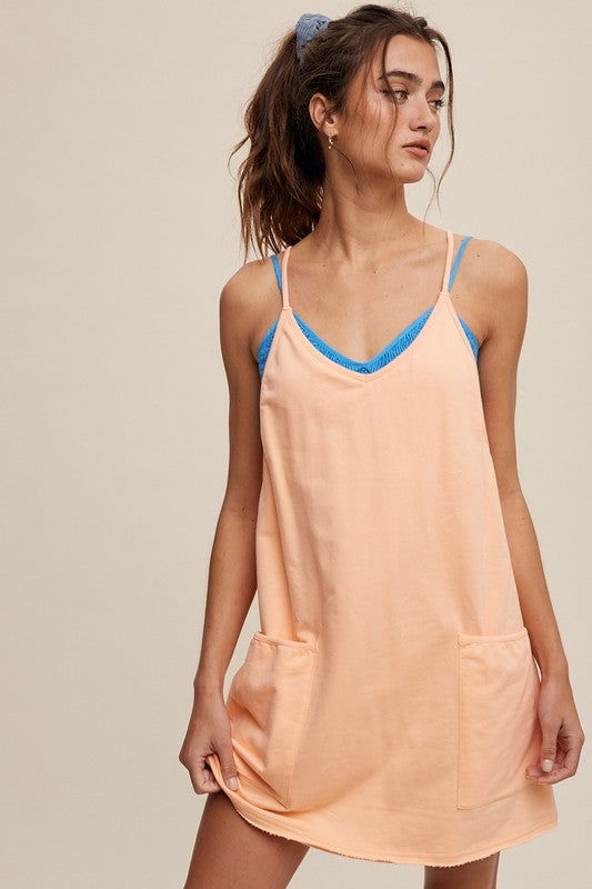 Listicle Sporty Mini Dress With Built in Romper Liner us.meeeshop - 