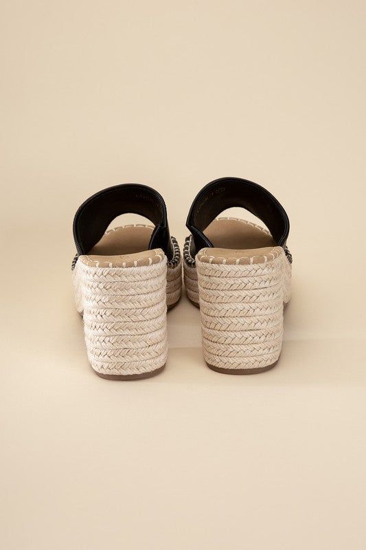 Lock-1 Espadrille Mule Heels - us.meeeshop