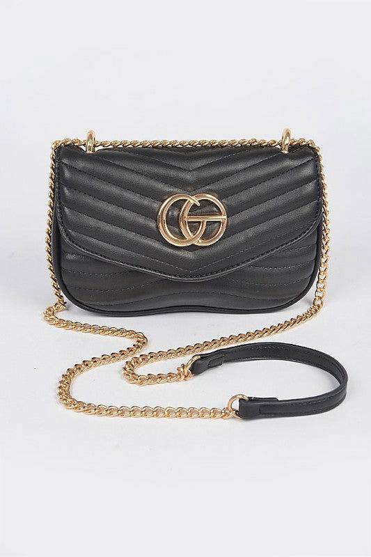 Logo Quilted Shoulder Swing Bag - us.meeeshop