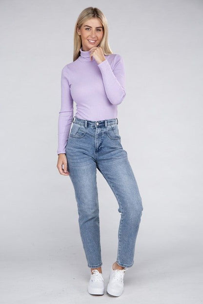 Women's Long-Sleeve Turtleneck Bodysuit - us.meeeshop