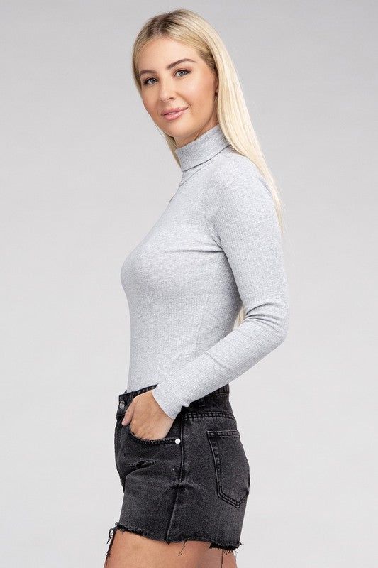 Women's Long-Sleeve Turtleneck Bodysuit - us.meeeshop