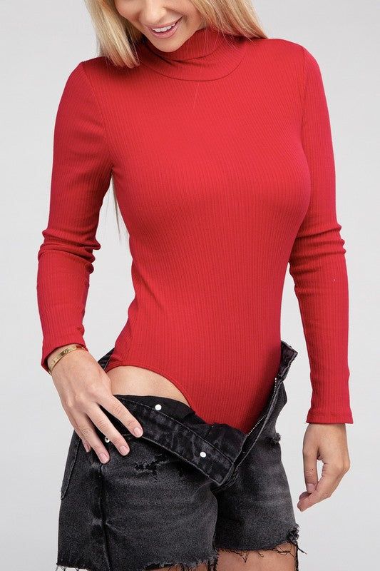 Women's Long-Sleeve Turtleneck Bodysuit - us.meeeshop