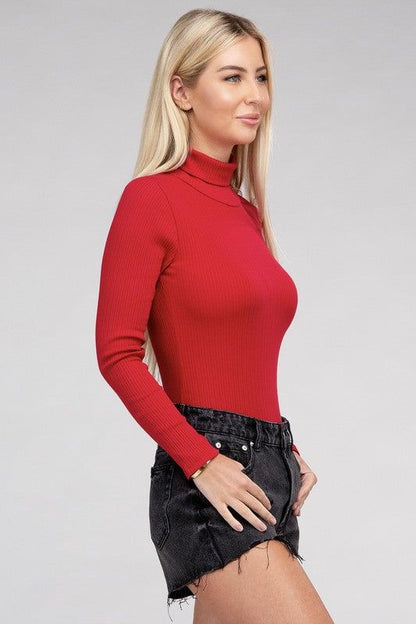 Women's Long-Sleeve Turtleneck Bodysuit - us.meeeshop