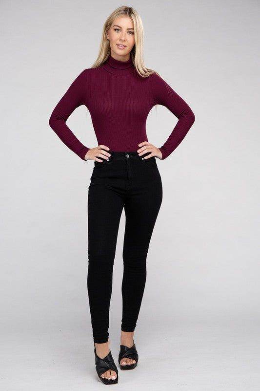 Long-Sleeve Turtleneck Bodysuit - us.meeeshop