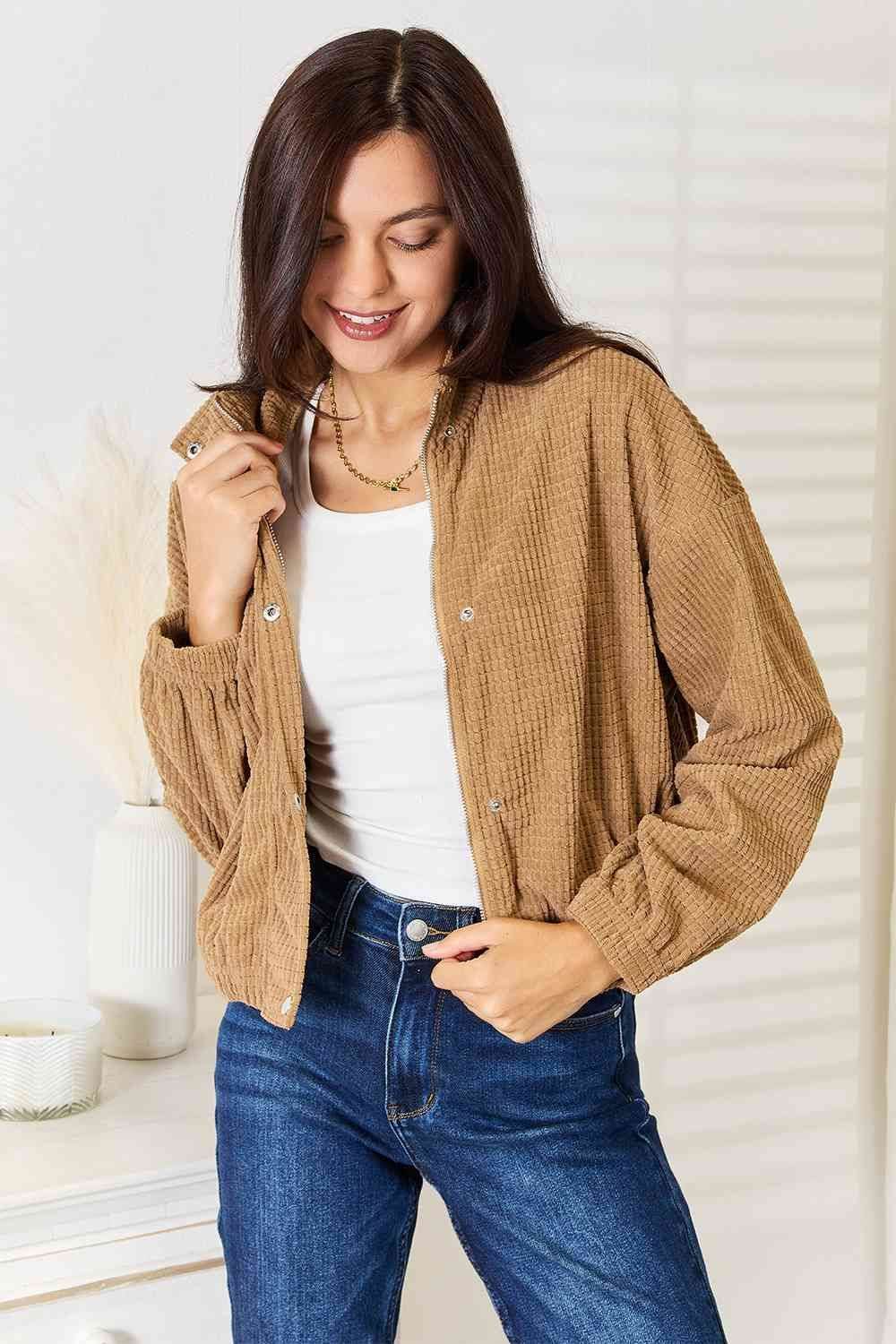 Long Sleeve Dropped Shoulder Jacket - us.meeeshop