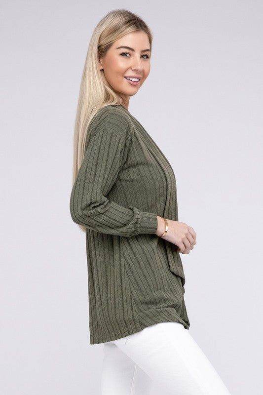 Long Sleeve Open Front Cardigan - us.meeeshop