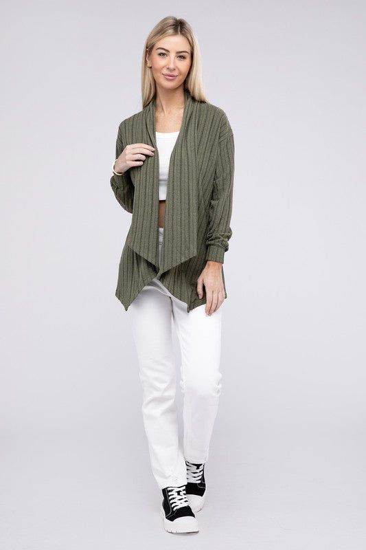 Long Sleeve Open Front Cardigan - us.meeeshop