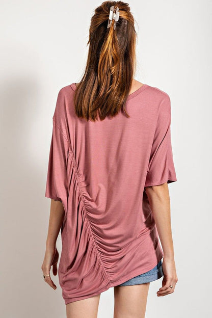 Loose Fit And Ruched Detailing Top - us.meeeshop