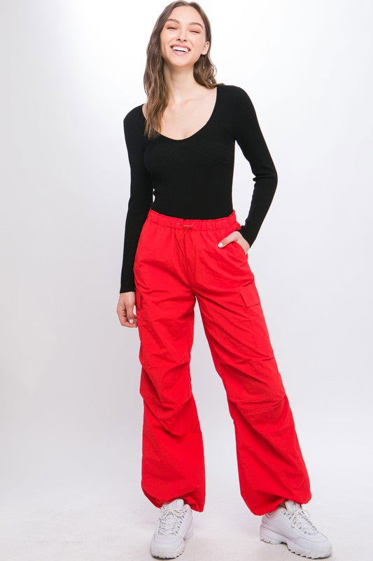 Love Tree Loose Fit Parachute Cargo Pants - us.meeeshop