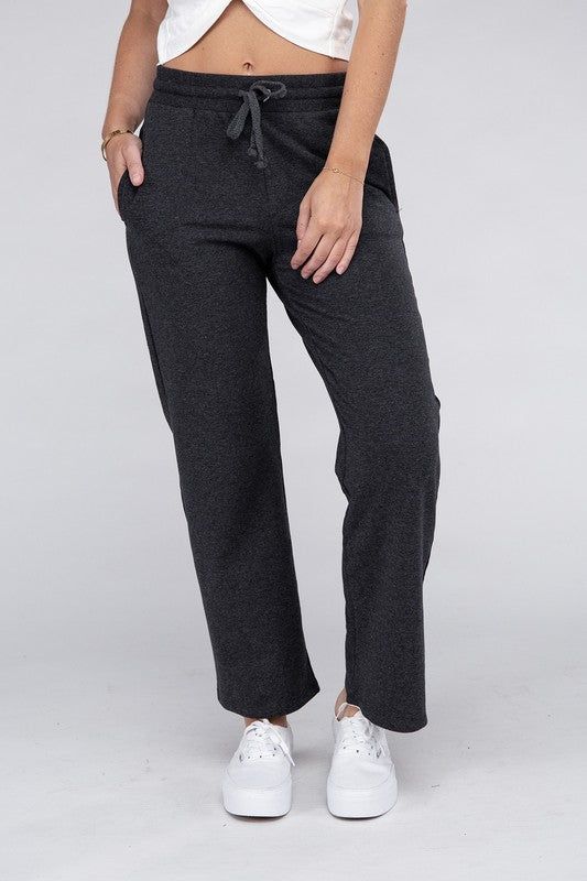 Women's Lounge Wide Pants with Drawstrings - us.meeeshop