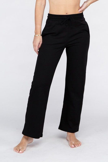 Women's Lounge Wide Pants with Drawstrings - us.meeeshop