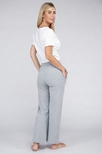 Women's Lounge Wide Pants with Drawstrings - us.meeeshop