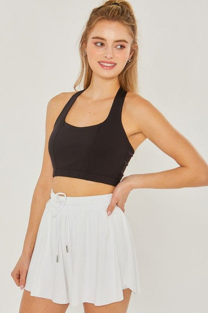 Love Tree Activewear Crop Halter Back Detail Top us.meeeshop - 