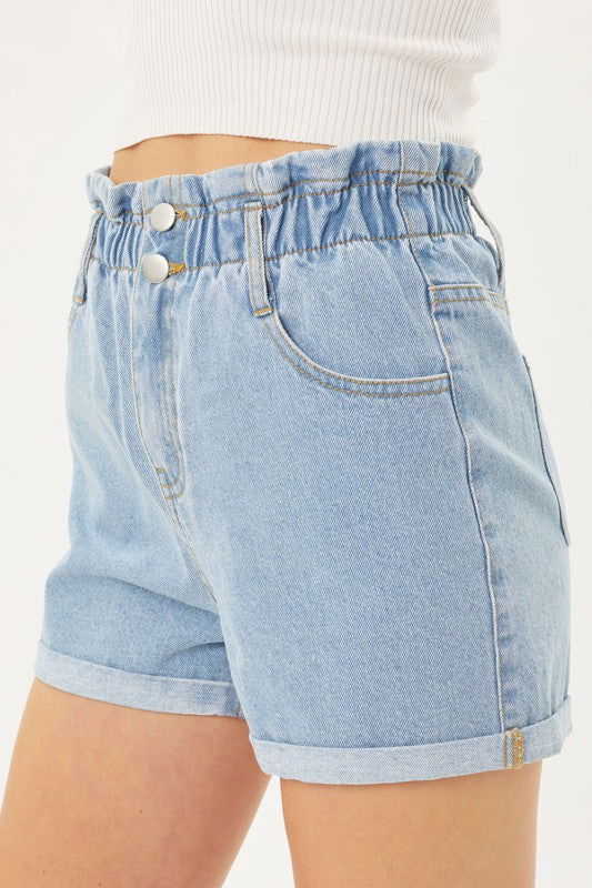 Love Tree Double Buttoned Waistband Denim Shorts us.meeeshop - 