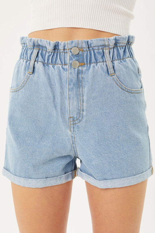 Love Tree Double Buttoned Waistband Denim Shorts us.meeeshop - Shorts