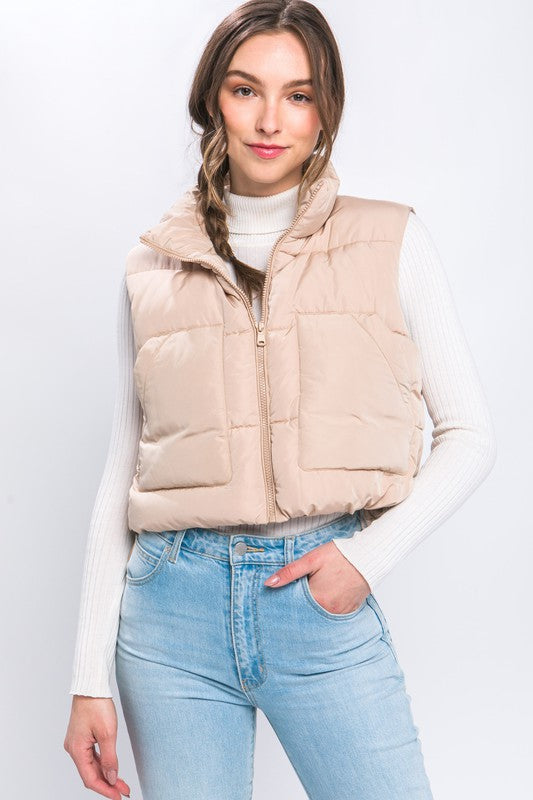 Love Tree Puffer Vest With Pockets | us.meeeshop