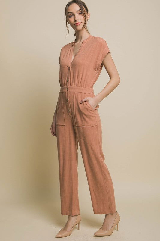 Love Tree V-Neck Pocketed Jumpsuit us.meeeshop - 