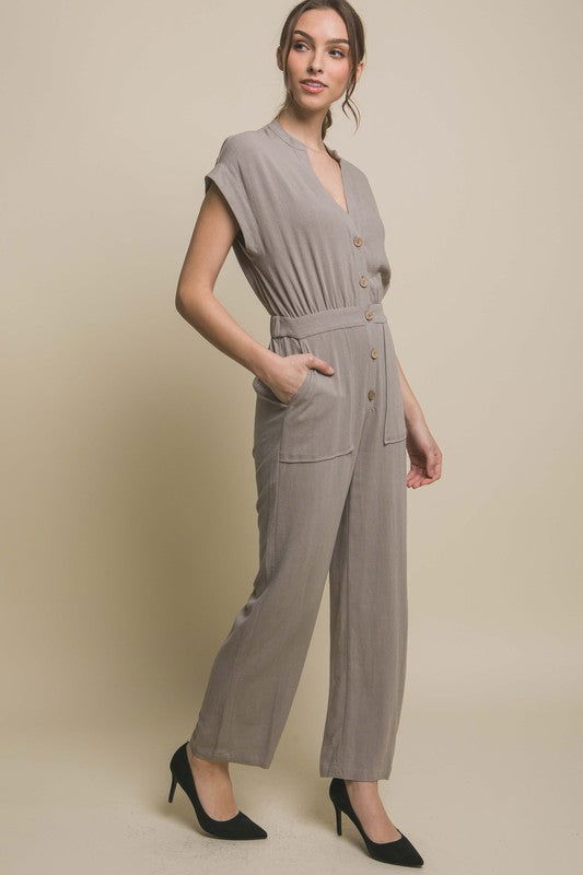 Love Tree V-Neck Pocketed Jumpsuit us.meeeshop - 