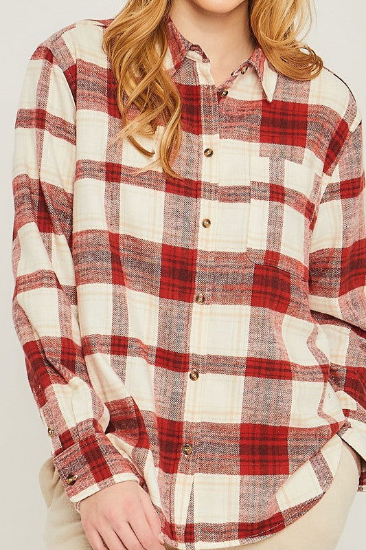 Love Tree Women's Flannel Top us.meeeshop - 