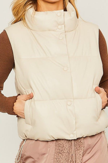 Love Tree PU Padded Vest - us.meeeshop