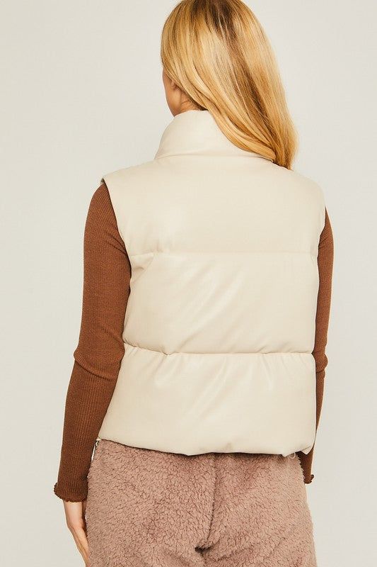 Love Tree PU Padded Vest - us.meeeshop