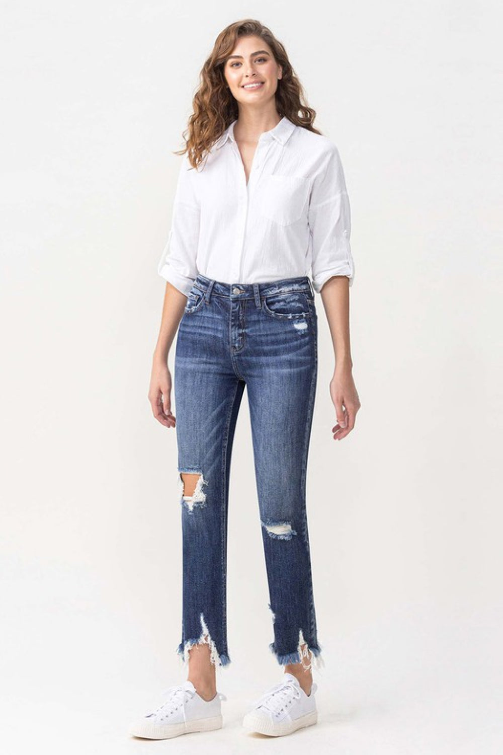 Lovervet Jackie Full Size High Rise Crop Straight Leg Jeans | us.meeeshop