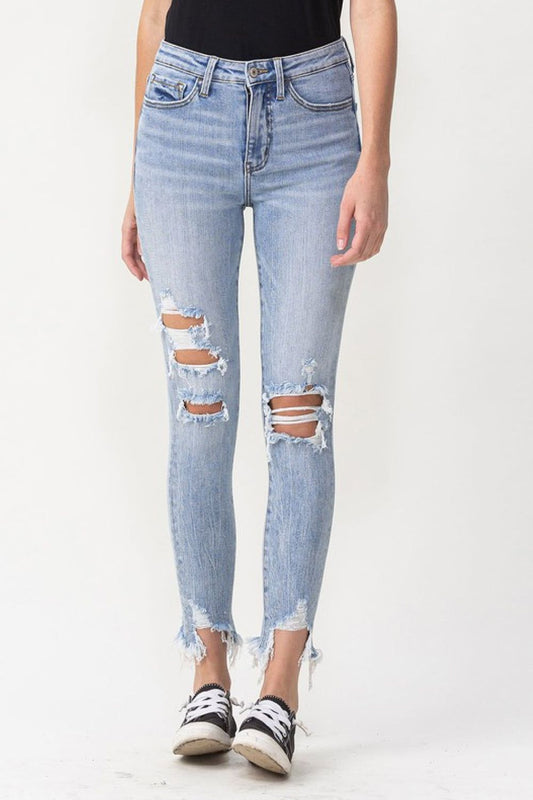 Lovervet Full Size Lauren Distressed High Rise Skinny Jeans - us.meeeshop