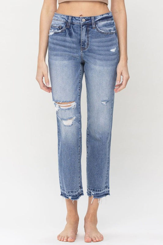Lovervet Full Size Lena High Rise Crop Straight Jeans - us.meeeshop