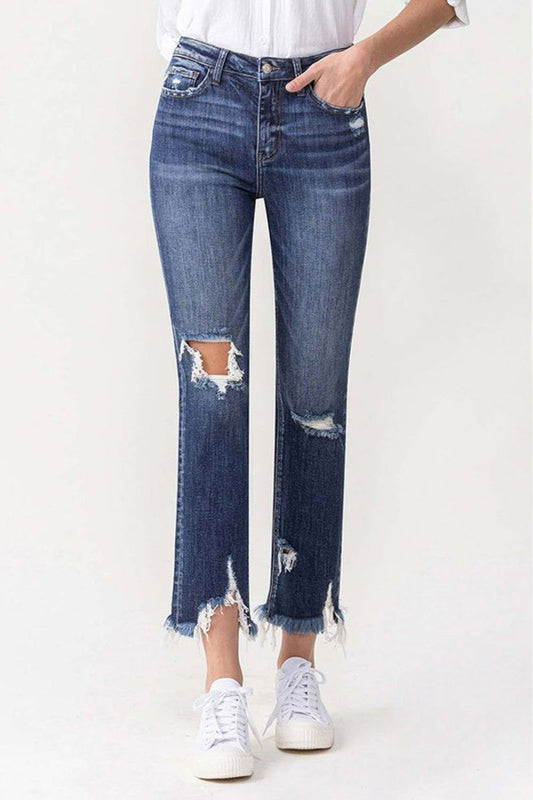 Lovervet Jackie Full Size High Rise Crop Straight Leg Jeans - us.meeeshop