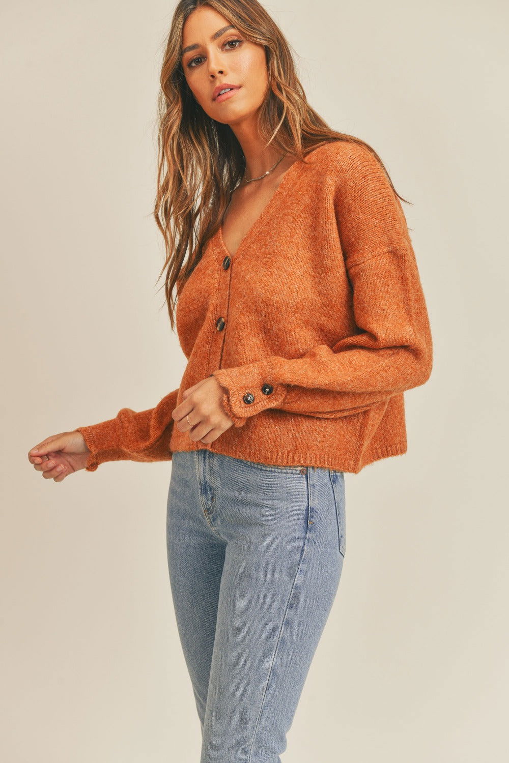 MABLE Long Sleeve Button Down Sweater Cardigan us.meeeshop - 