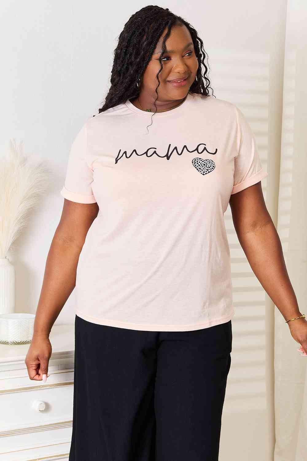 MAMA Heart Graphic T-Shirt us.meeeshop - 