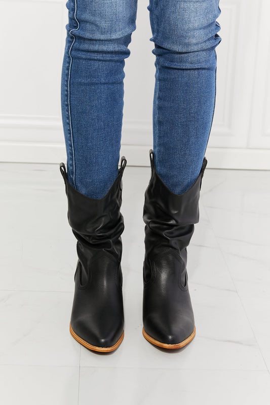 MMShoes Better in Texas Scrunch Cowboy Boots in Black | us.meeeshop