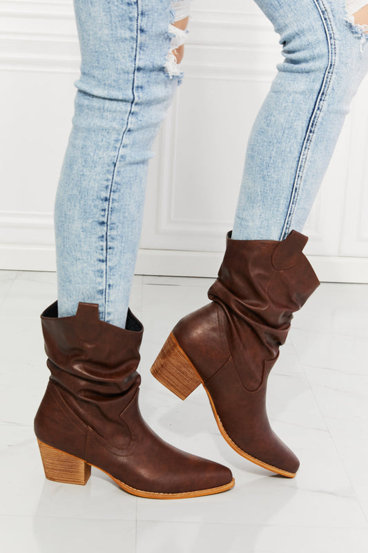 MMShoes Better in Texas Scrunch Cowboy Boots in Brown | us.meeeshop