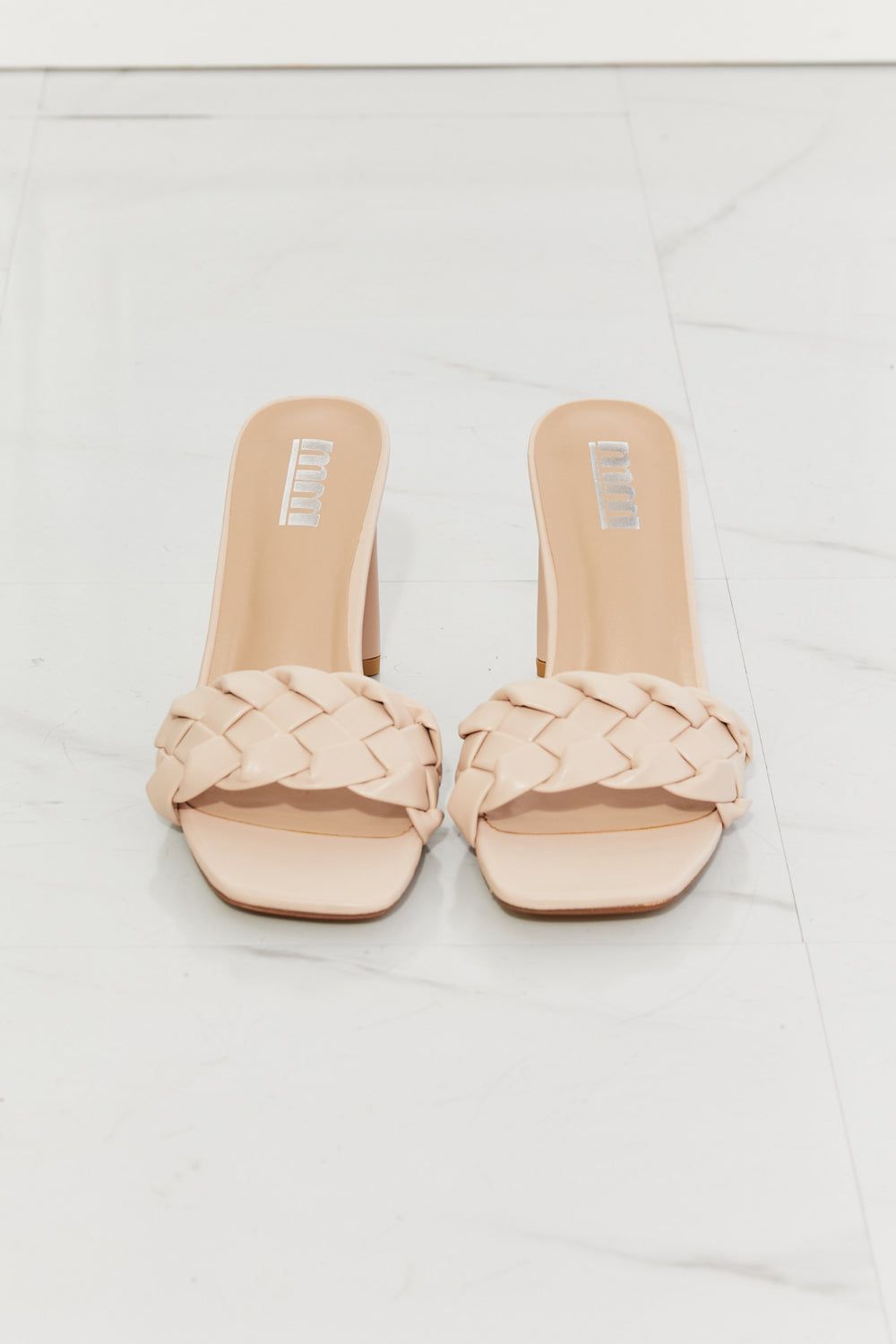 MMShoes Top of the World Braided Block Heel Sandals in Beige us.meeeshop - 