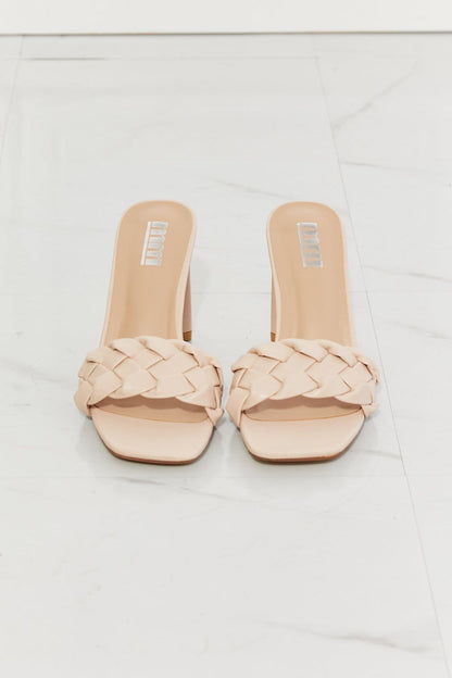 MMShoes Top of the World Braided Block Heel Sandals in Beige us.meeeshop - 