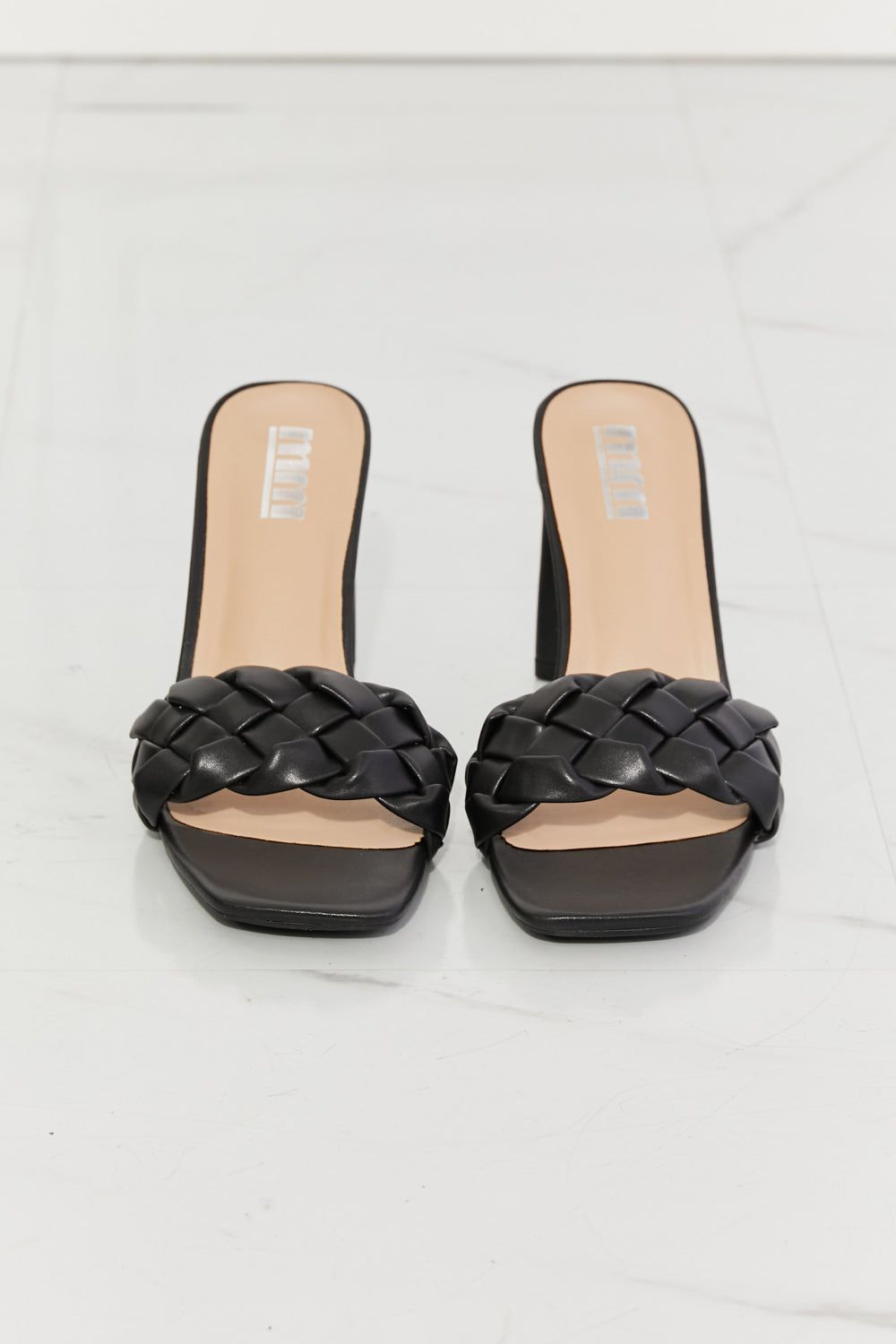 MMShoes Top of the World Braided Block Heel Sandals in Black us.meeeshop - 