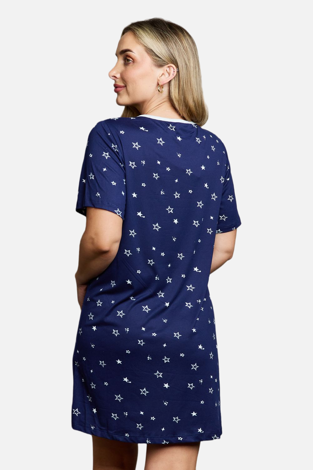 MOON NITE | Quilted Quivers Button Down Sleepwear Dress us.meeeshop - 