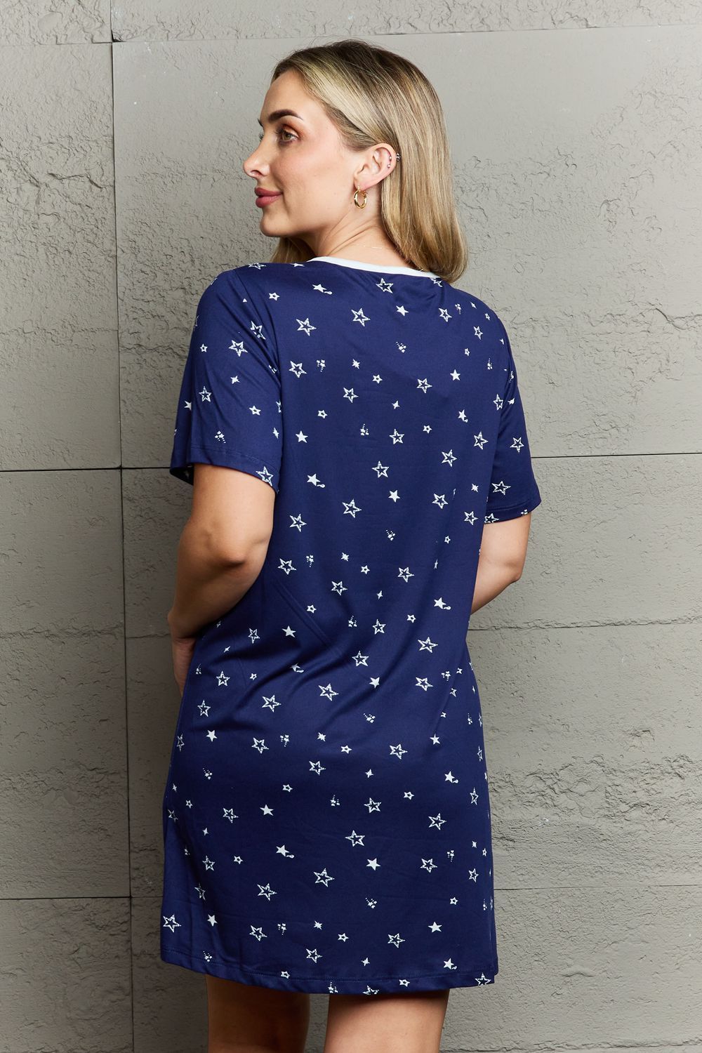 MOON NITE | Quilted Quivers Button Down Sleepwear Dress us.meeeshop - 