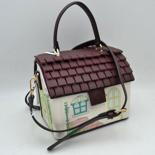 Madeline Love Whimsical House Shaped Top Handle Crossbody Handbag