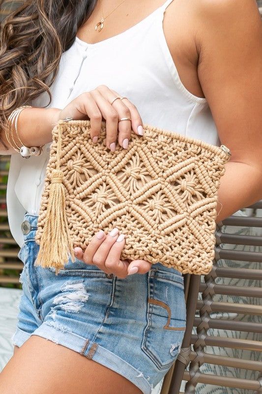 Macrame Tassel Clutch us.meeeshop - 